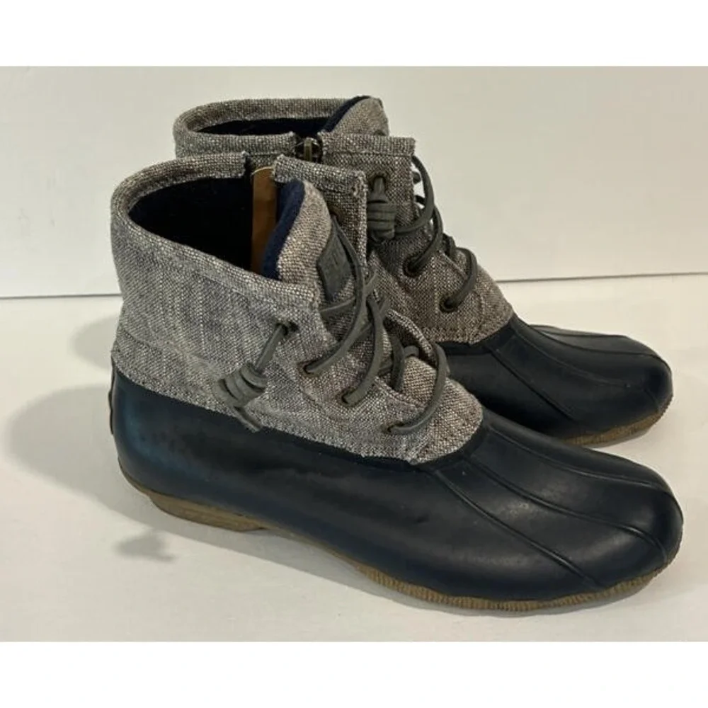 Sperry Womens Saltwater Duck Boots Waterproof Rubber Textured Upper Size 7